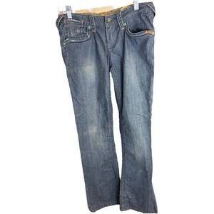 Stitch's Sioux Denim Flare Jeans Women's Size 28 Thick Stitching Logo